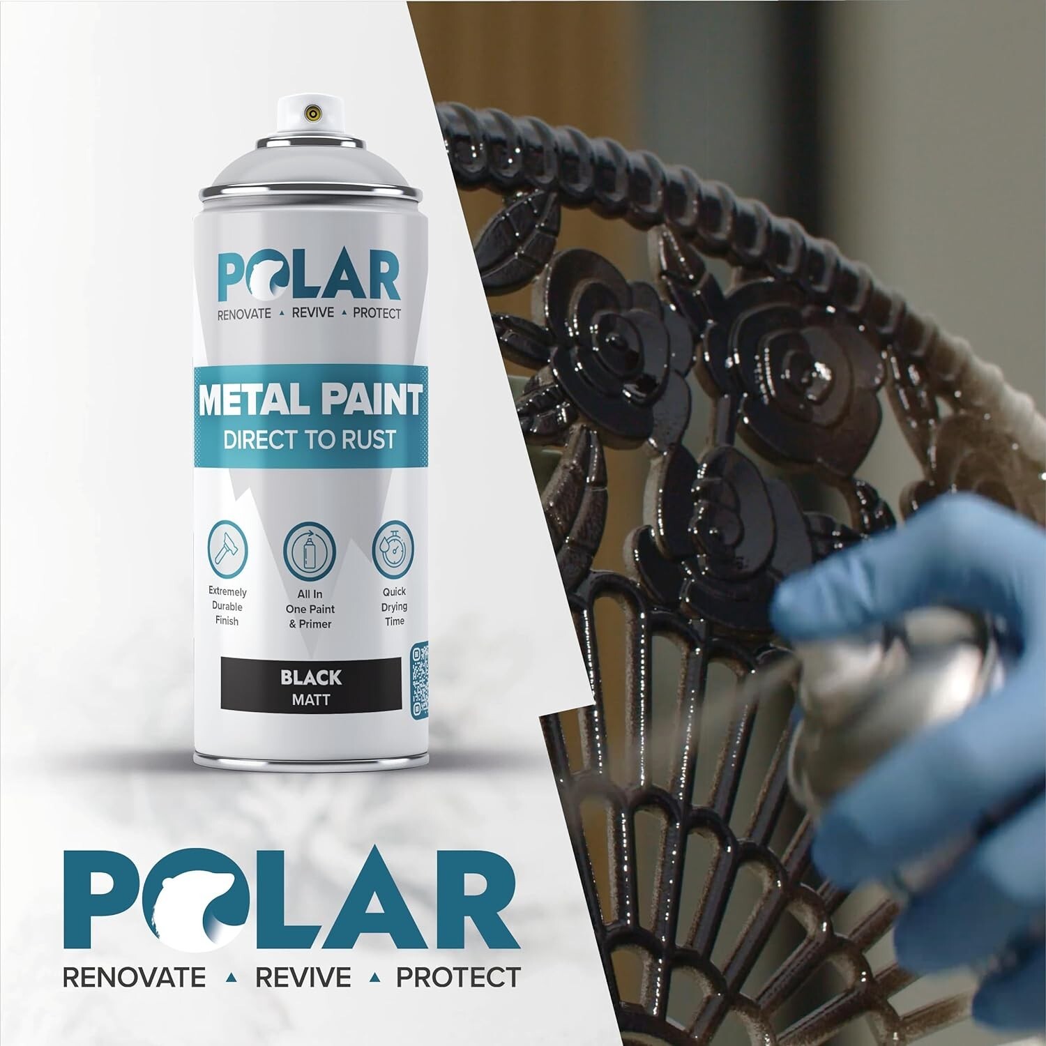 Rust-Resistant Satin Black Spray Paint – Perfect for Metal, Wood & Plastic