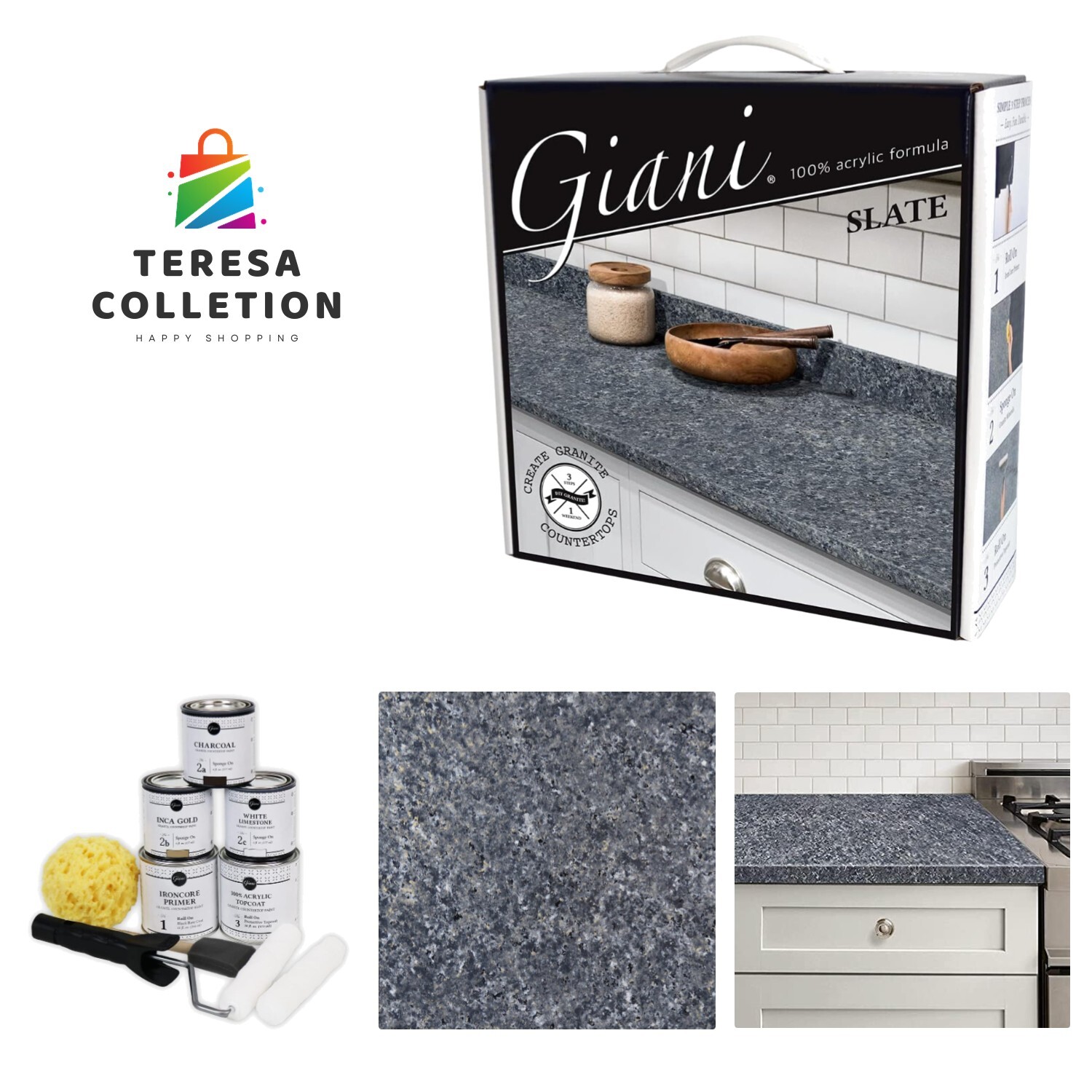 Countertop Paint Kit 2.0-100% Acrylic Slate