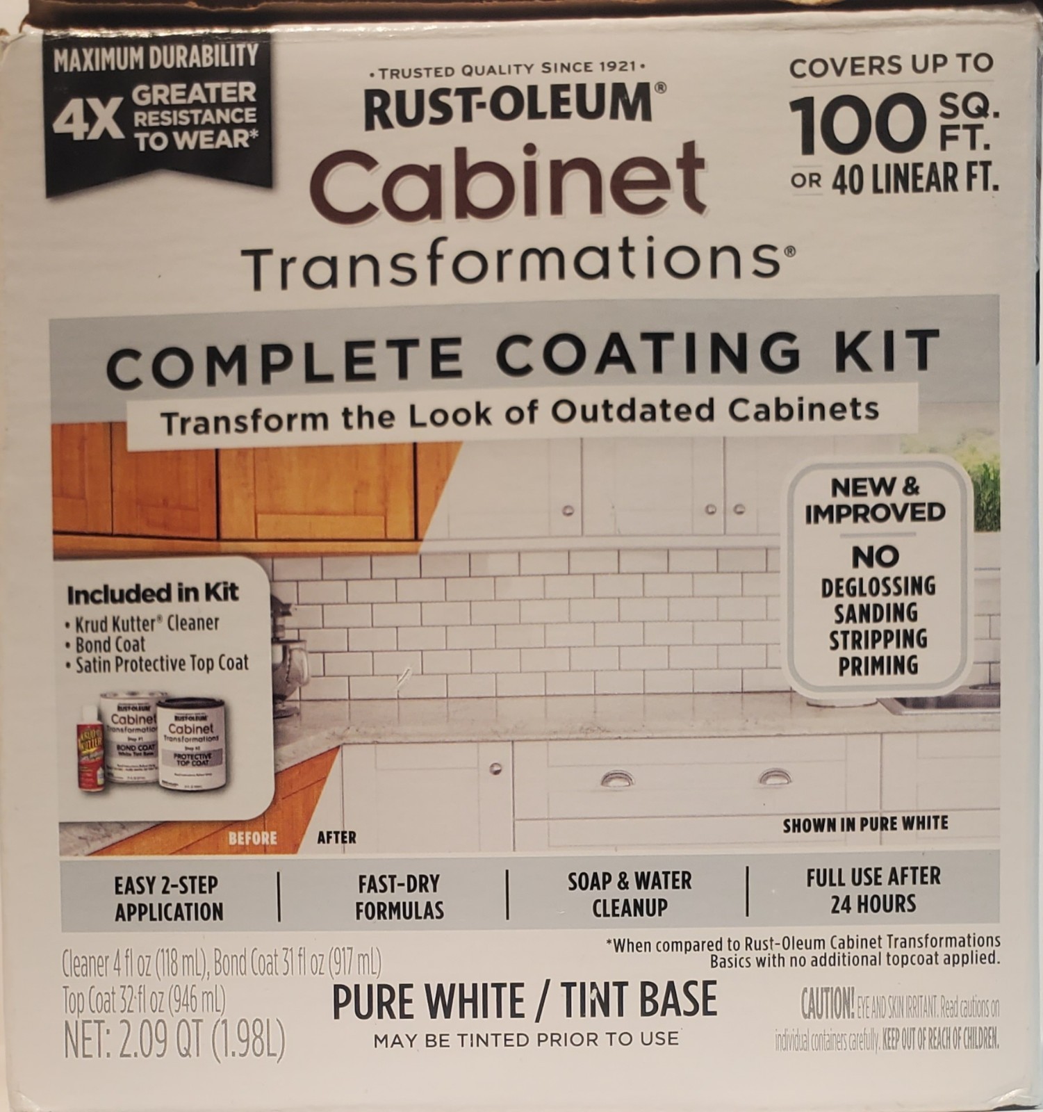 Rust-Oleum Cabinet Transformations Pure White Tint Base Cabinet Refinishing 🔥