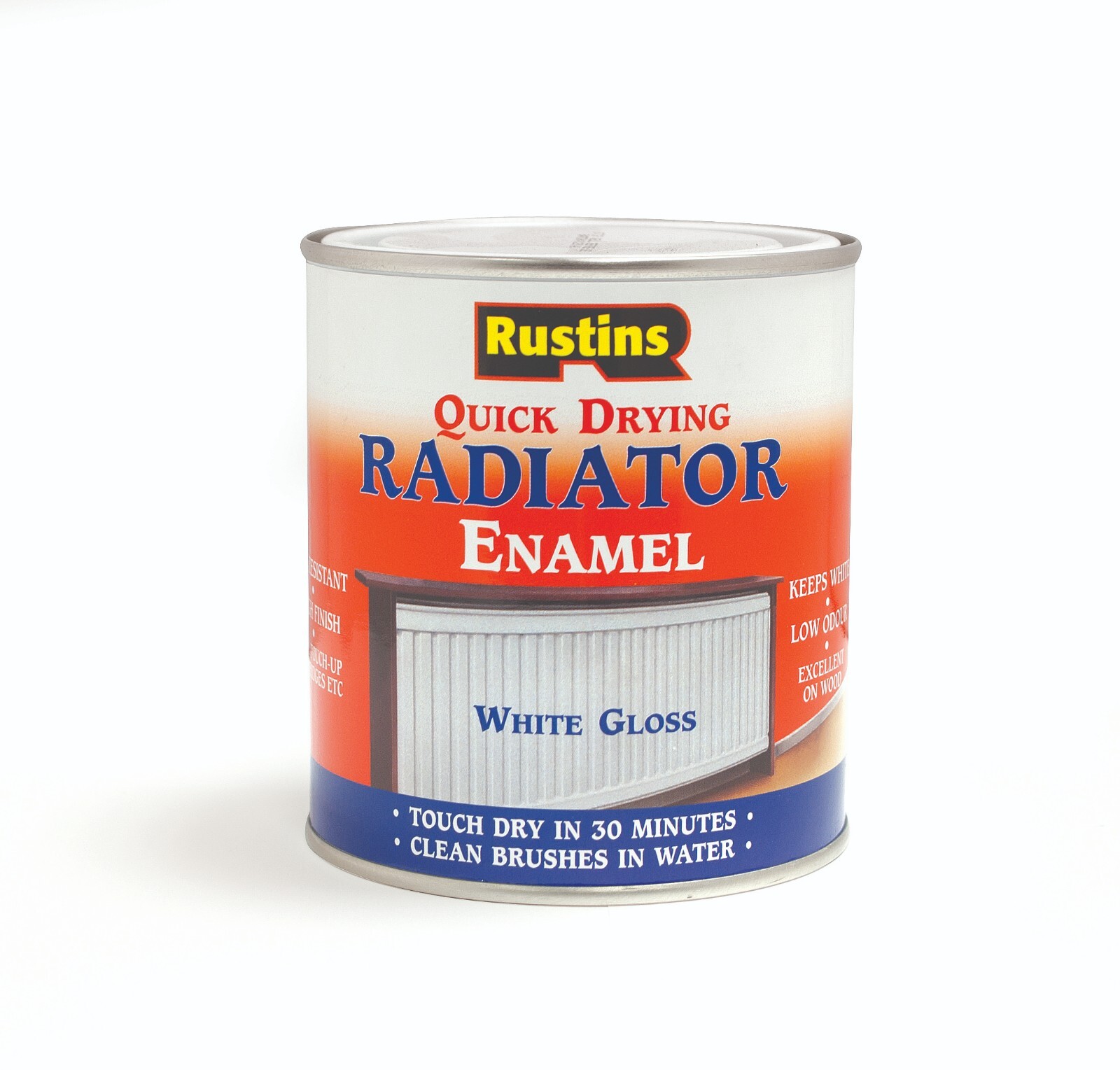 Rustins Quick Dry Radiator Paint White/Black/Grey Gloss/Satin/Matt 250/500ml/1L