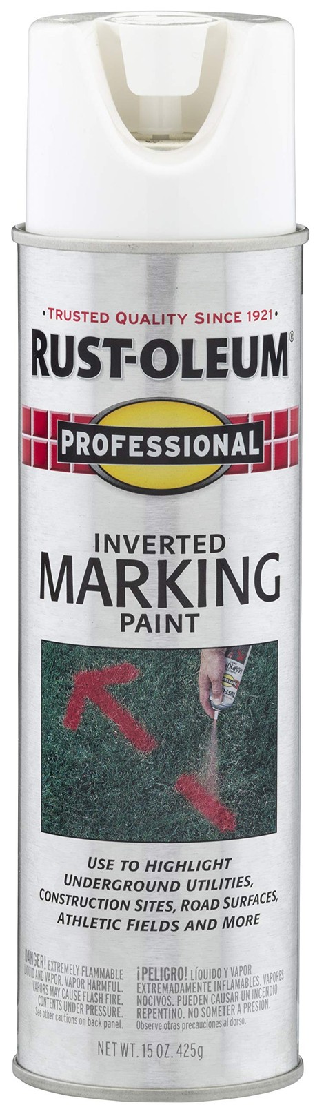 Rust Oleum Professional Inverted Marking Spray Paint 15 Fl Oz White Pack Of 1