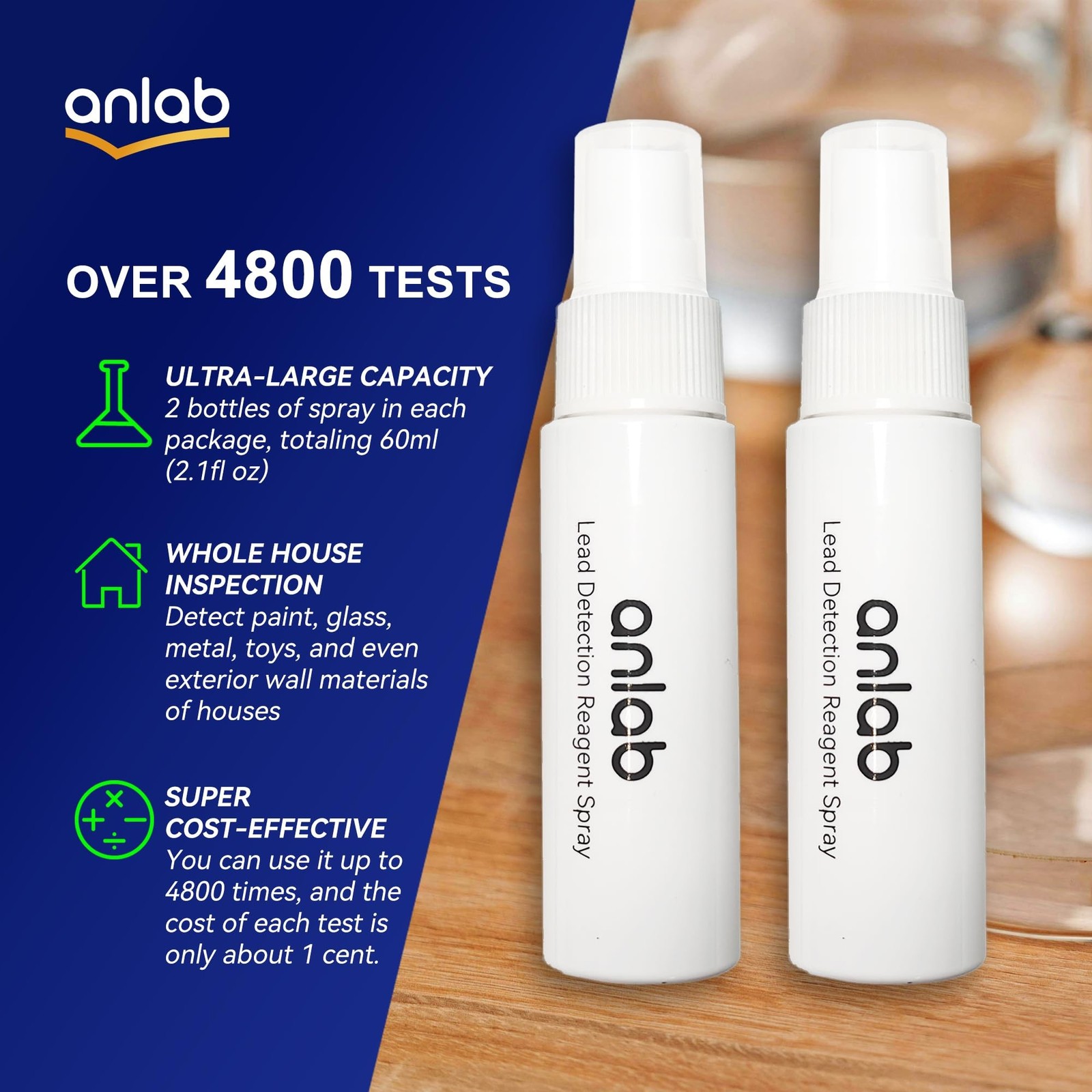 Lead Test Kit for Paint, Ceramics & More | Instant Lead Test | Up to 4800 Use…