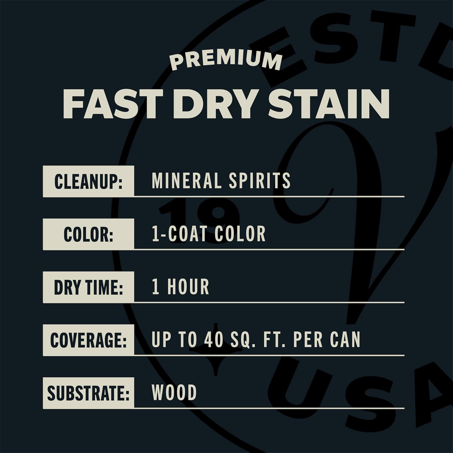 Premium Fast Dry Wood Stain Spray | 1 Hour Dry Time | 1 Coat Color | Interior Wo