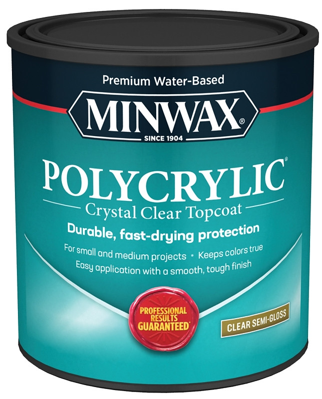 Minwax 64444444 Polycrylic Protective Finish Water Based, quart, Semi-Gloss