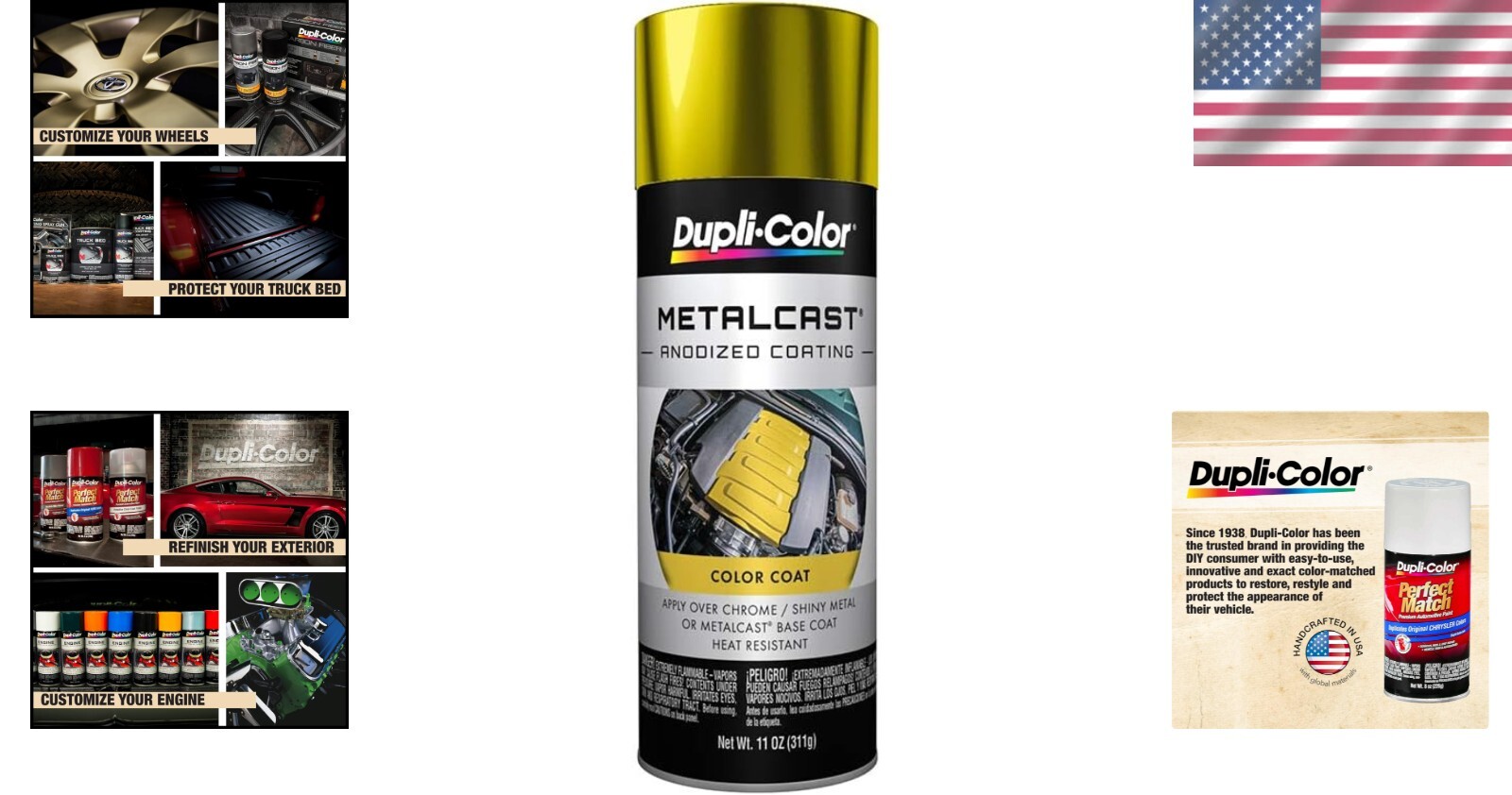 Yellow Anodized Metallic Spray Paint – 11 Oz Heat Resistant Automotive Finish