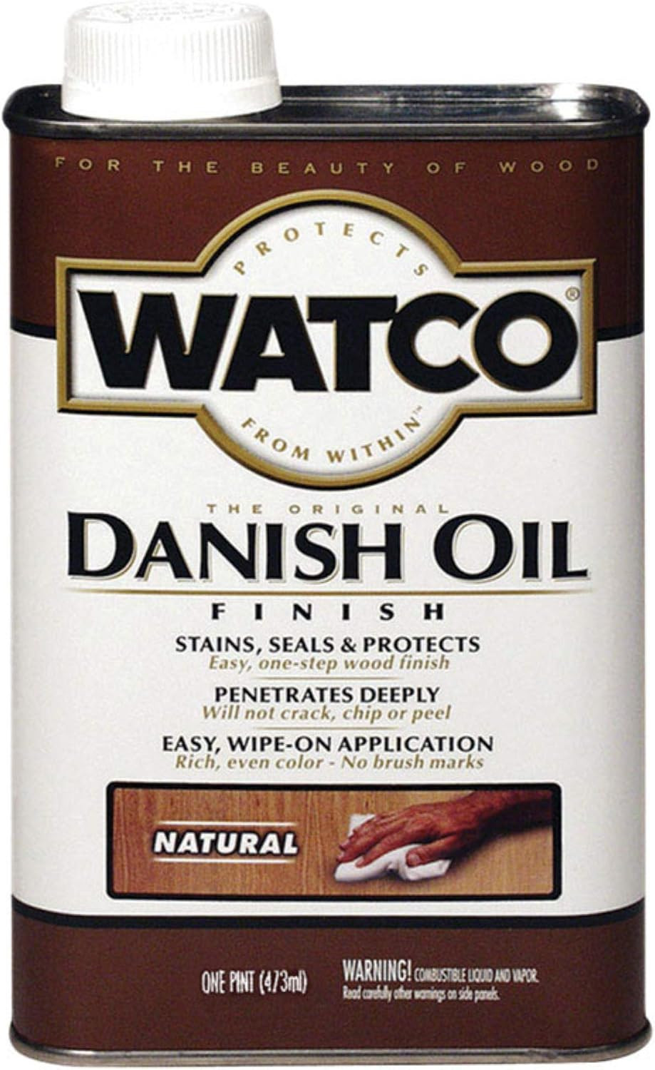 Watco 65751 Danish Oil Wood Finish, Pint, Natural