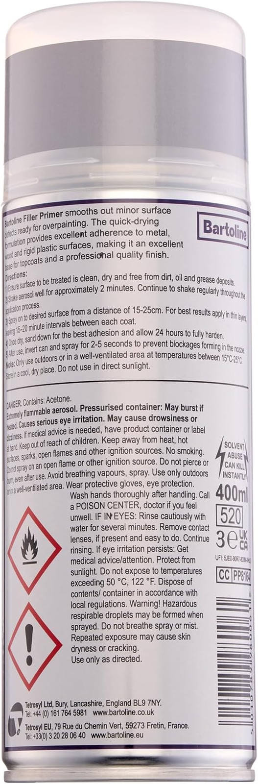 Filler Primer Spray Paint, Gray, 13.5 oz – Sandable Finish Multi-Surface Filler