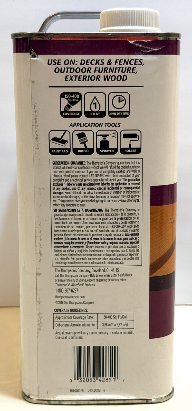 Thompson’s WaterSeal Waterproofing Stain Semi-Transparent Woodland Cedar 1 Gal