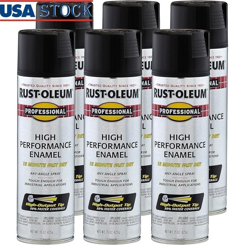 Durable Rust Resistant Enamel Spray Paint Metal Wood Concrete Tough Finish 15oz