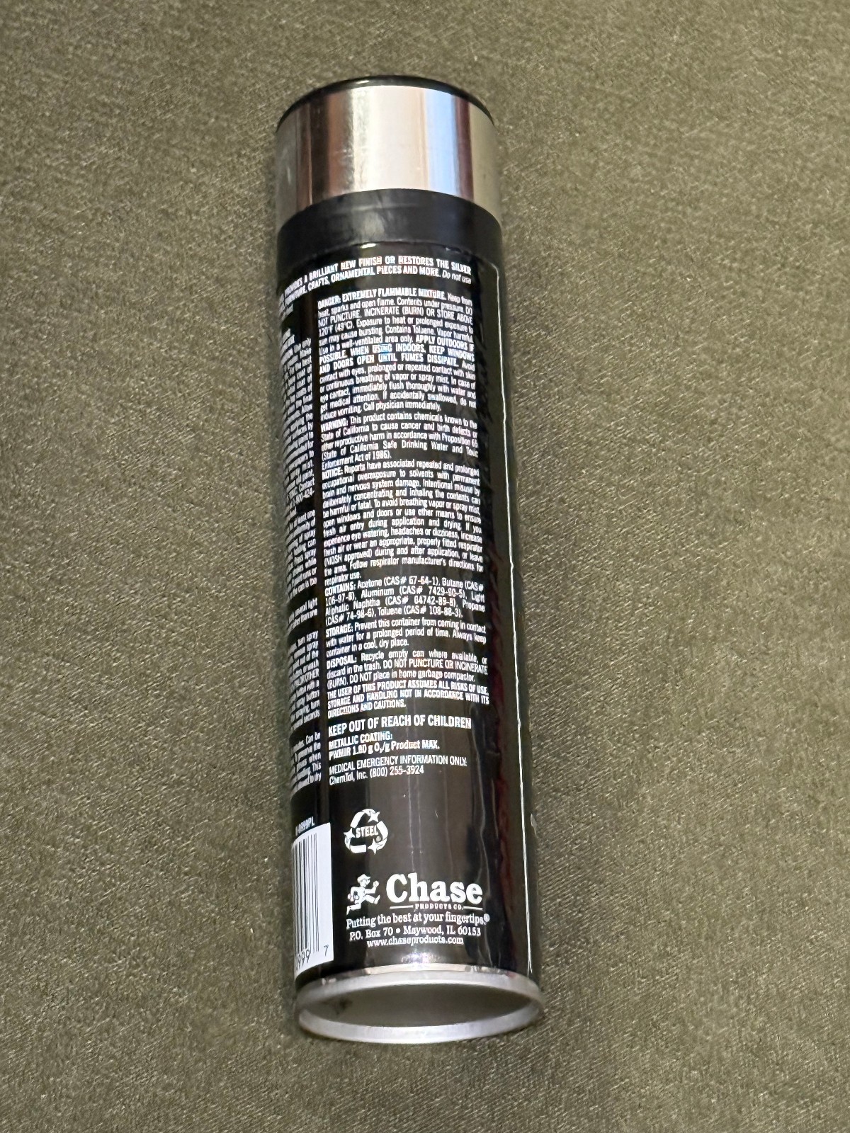 Chase 8.5 8 1/2 Ounce STERLING SILVER SPRAY ENAMEL Brilliant Finish $5.00 a Can