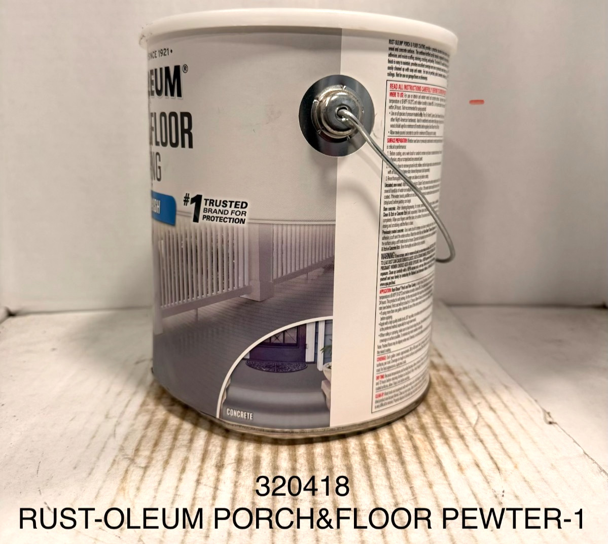 Rust-Oleum 320418 Porch and Floor Coating Pewter Satin gal DENTED CAN