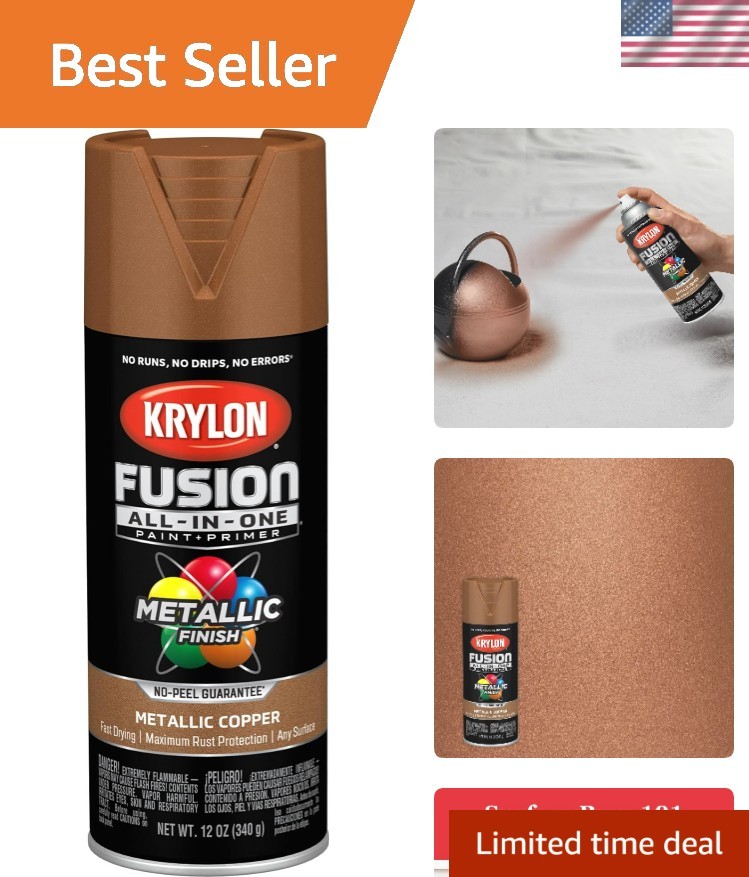 Fusion All-In-One Adhesive Spray Paint for Indoor/Outdoor Use, 12 oz, Copper