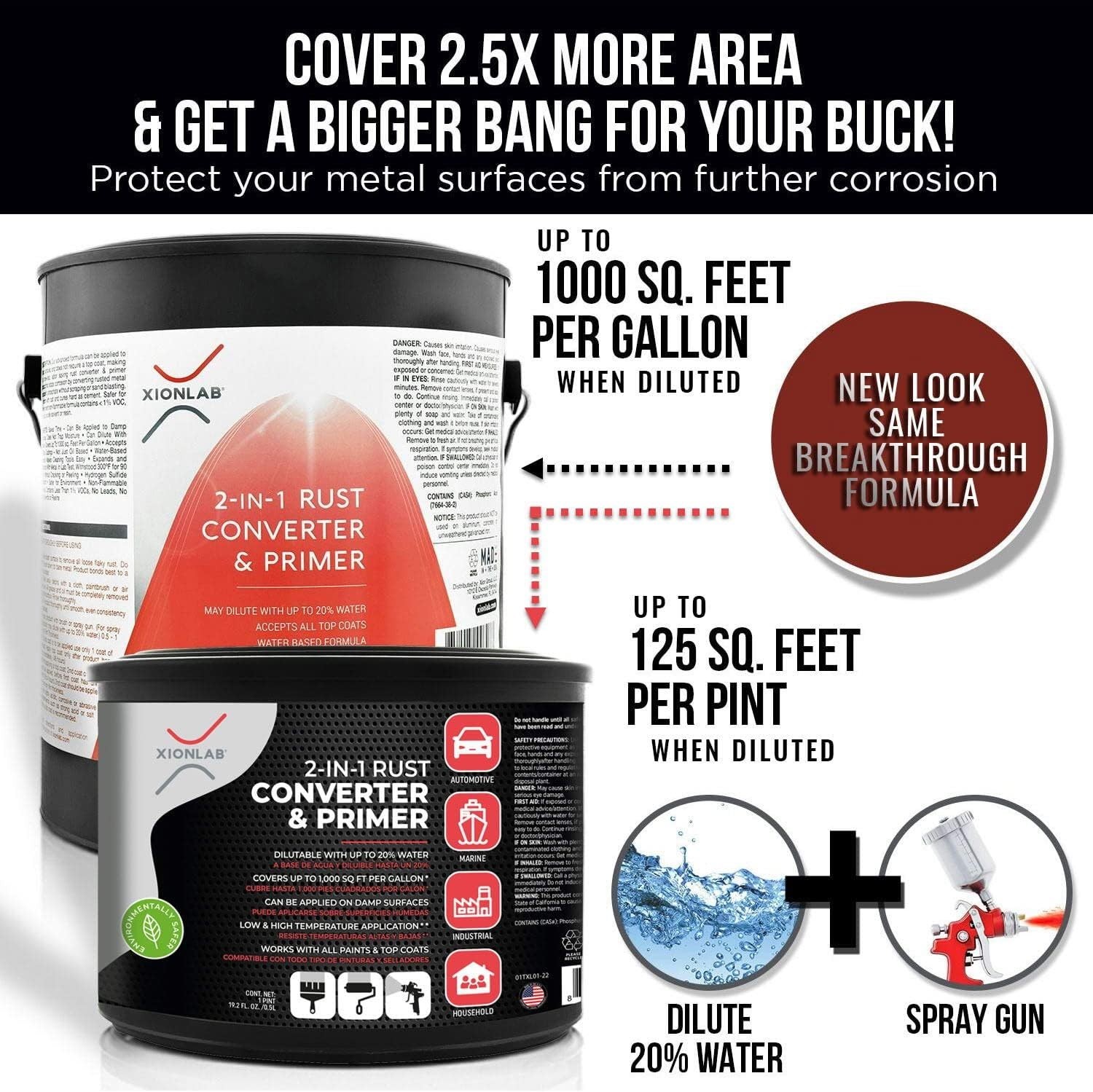 Water-Based Rust Converter & Primer – Non-Toxic, Low VOC, Works on Damp Surfaces