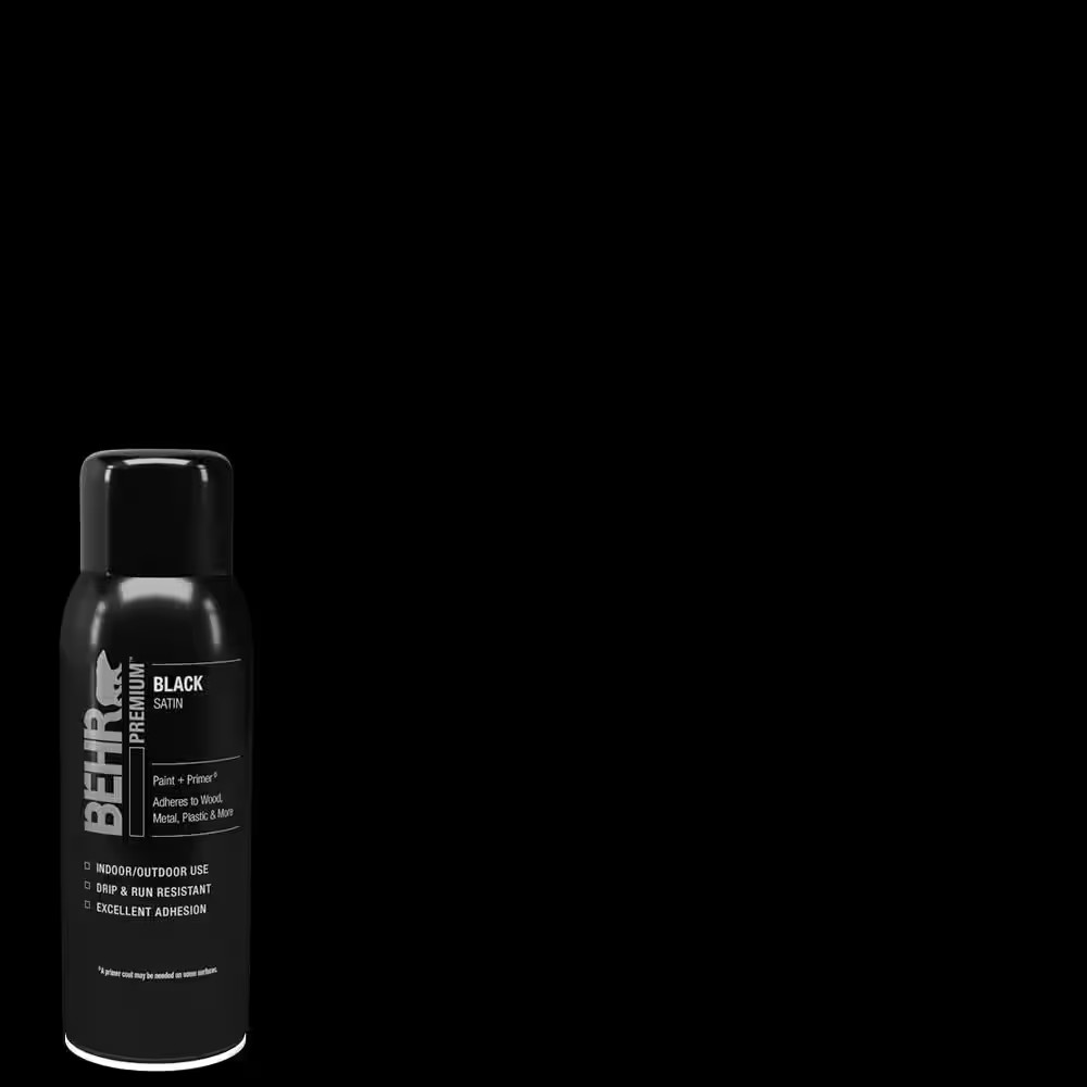 12 Oz. Black Satin Interior/Exterior Spray Paint and Primer