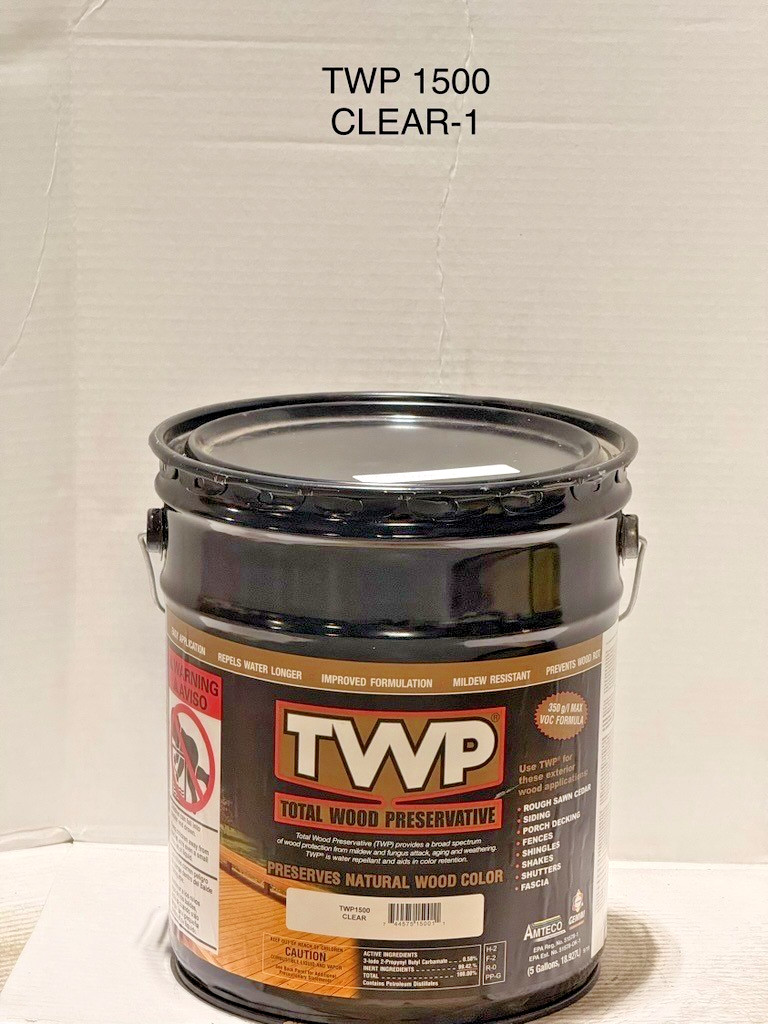 TWP 1500 Clear Low VOC Wood Preservative Stain– 5 Gallon Dented Can