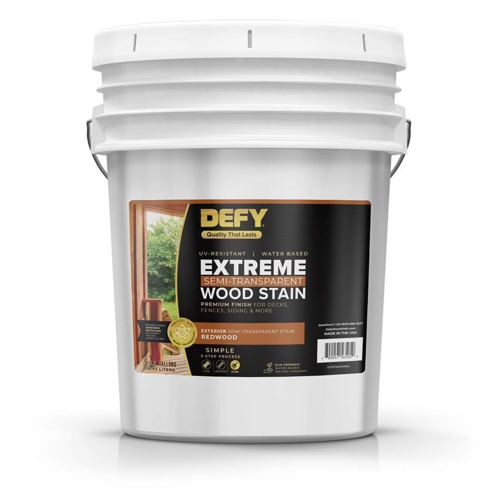 DEFY Extreme 1 Gallon Semi-Transparent Exterior Wood Stain, Driftwood Gray