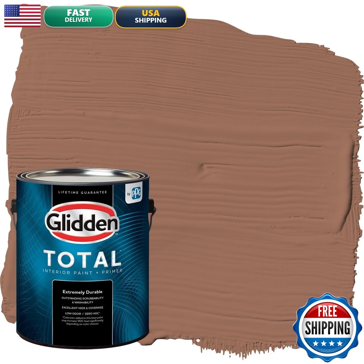 Glidden Total Interior Wall All-In-One Prairie Fire/Beige Flat 1 Gallon