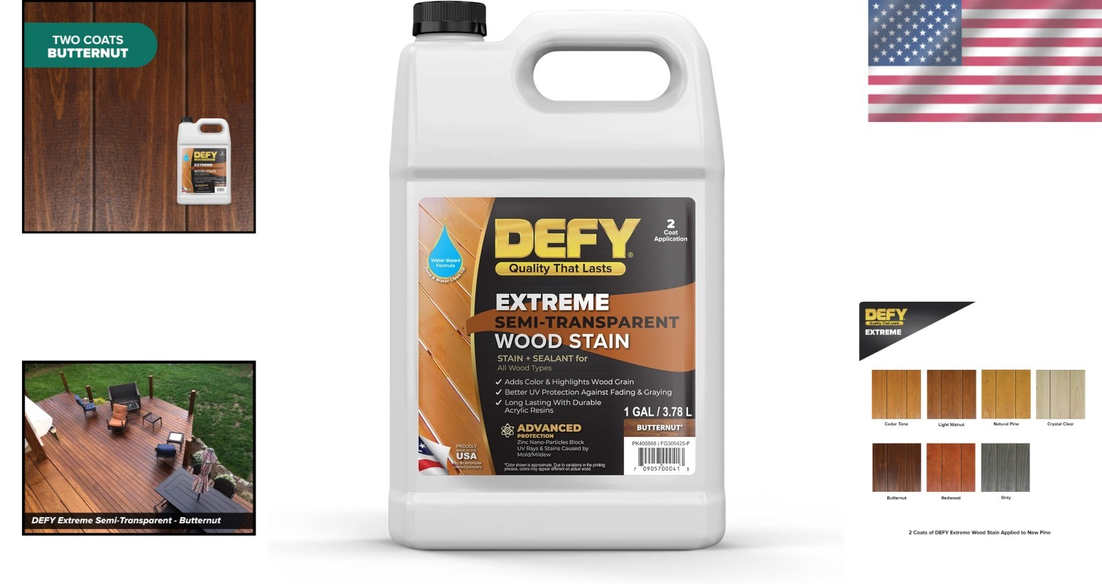 Waterproof Wood Sealer 1 Gal Butternut Exterior Deck Fences Siding UV Resistance