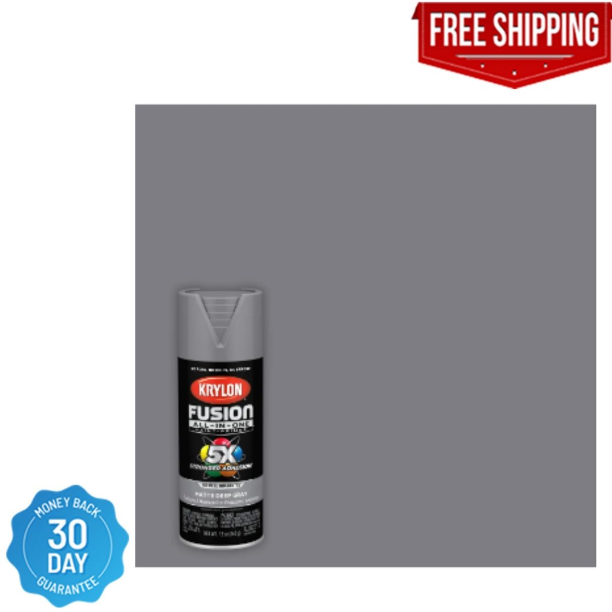 Krylon Fusion All In One 12 oz Matte Deep Gray Spray Paint Indoor Outdoor Use