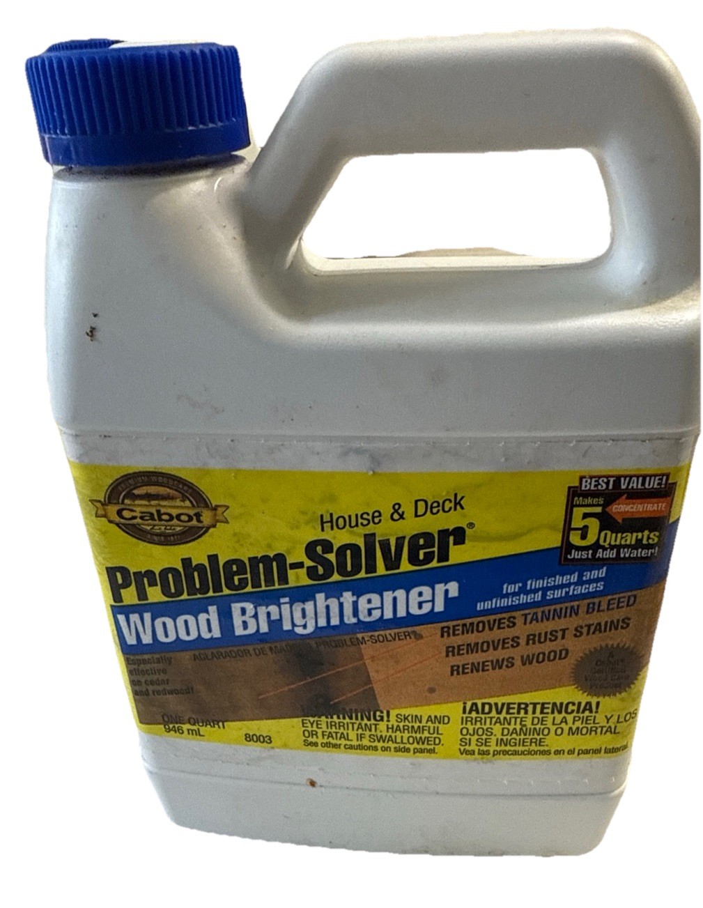 Cabot 1 Gallon House & Deck Wood Brightener Concentrate Makes 5 Quarts