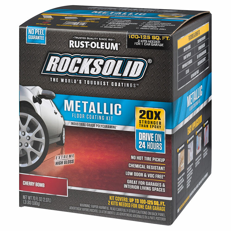 Rust-Oleum 286896 RockSolid Metallic Floor Coating Cherry Bomb 70oz Kit
