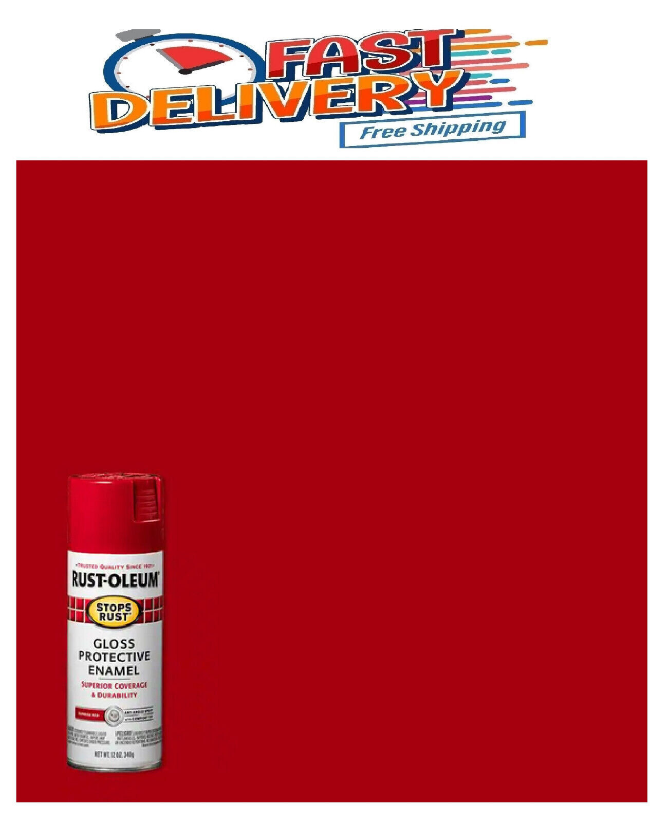 Rust-Oleum Stops Rust 12 oz. Sunrise Red Protective Enamel Gloss Spray Paint NEW