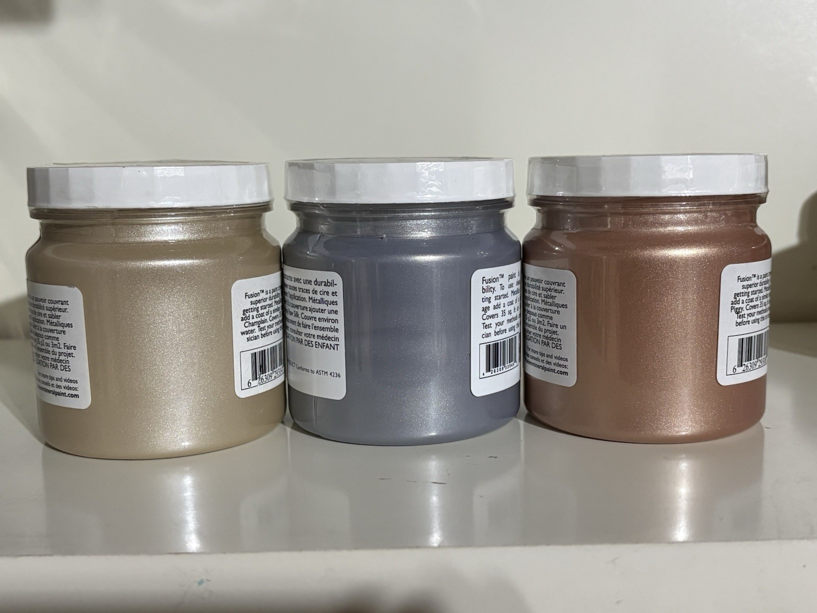 Fusion Mineral Paint 3 Pack of Metallic 1/2 Pints