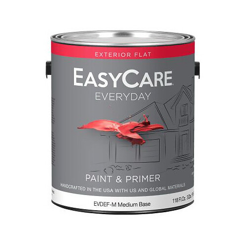 EasyCare EVDEFM-GL Everyday Exterior Latex Paint, Flat, Medium Base, Gallon –