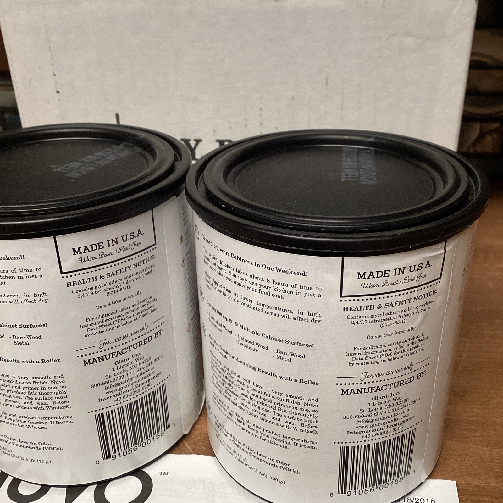 Nuvo Titanium Infusion Cabinet Makeover Paint Ultra Brilliant White Kit 2 Quart