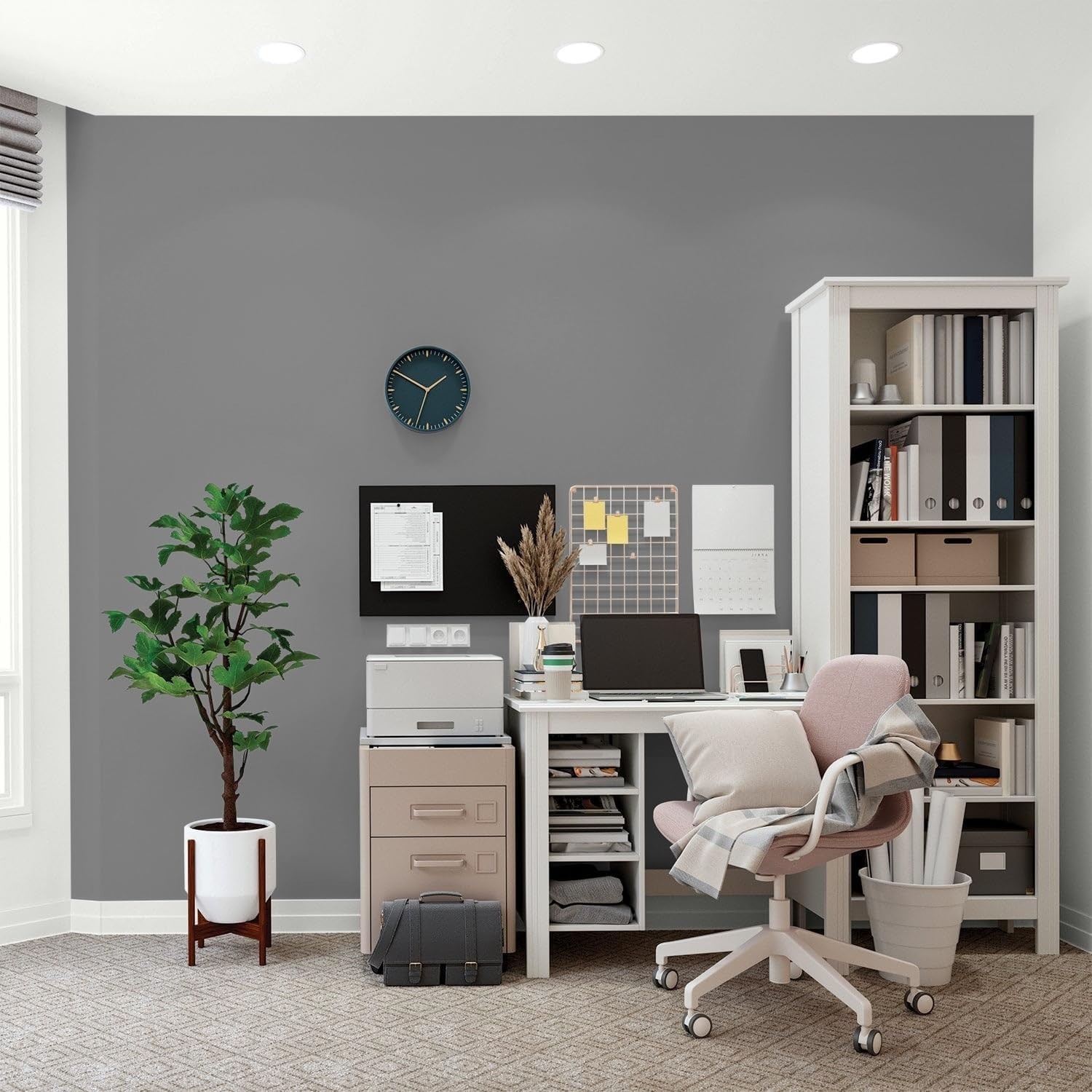 Total Interior Wall Paint & Primer, Dover Gray, Flat Finish