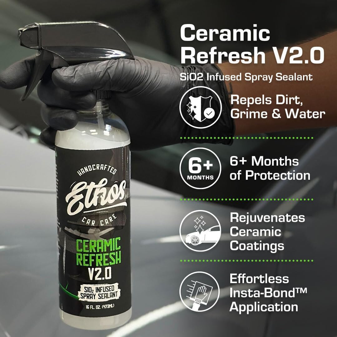 Ethos Ceramic Refresh – Ceramic Spray Sealant & Topper for Instant Gloss and 6+