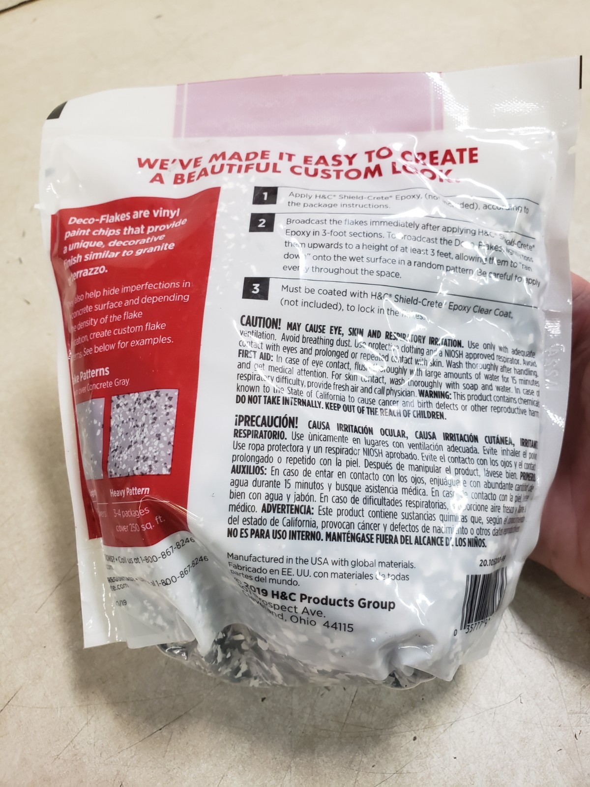 H&C Shield-Crete Floor Chips, Epoxy Floor Coating Salt & Pepper 16 oz