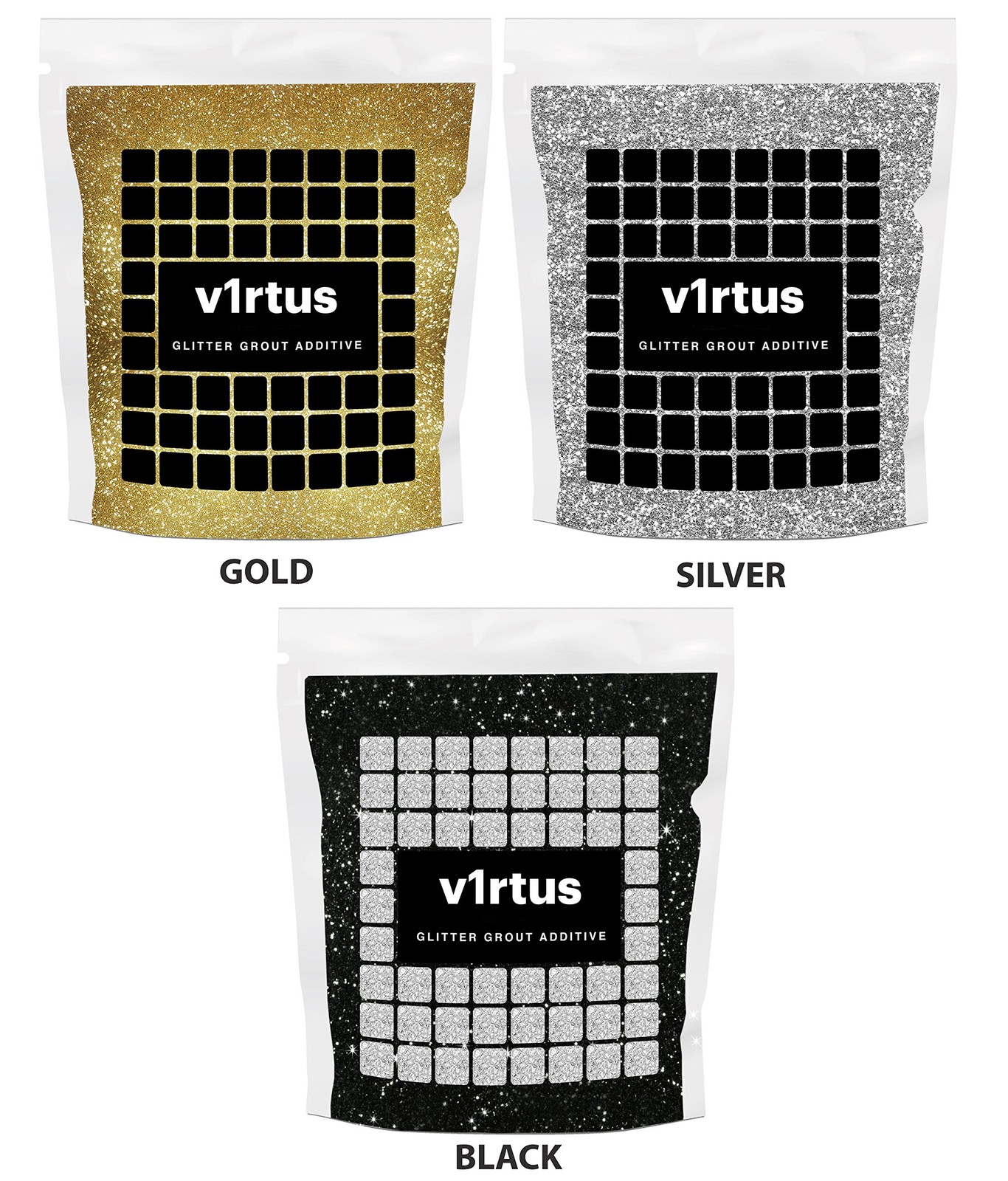 v1rtus Gold Glitter Grout Tile Additive 100g / 3.5oz for Wet Room Bathroom