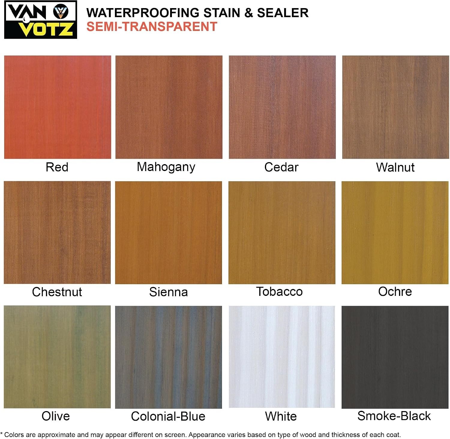 Waterproofing Stain & Sealer [1-Quart, Chestnut] – Water-Based Varnish Stain…