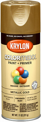 KRYLON K05588007 COLORmaxx Spray Paint, Metallic, Gold, 12 oz, Aerosol Can