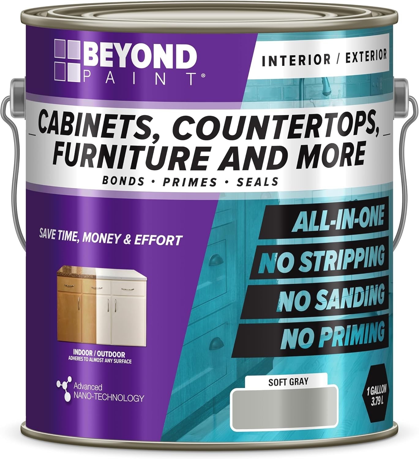 All-in-One Furniture Paint Gallon | Soft Grey Matte | No Sanding/Priming | Ch…