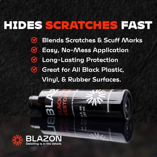 Black Trim Restorer – Dye-Infused Plastic Restorer for Faded Exterior 8 oz