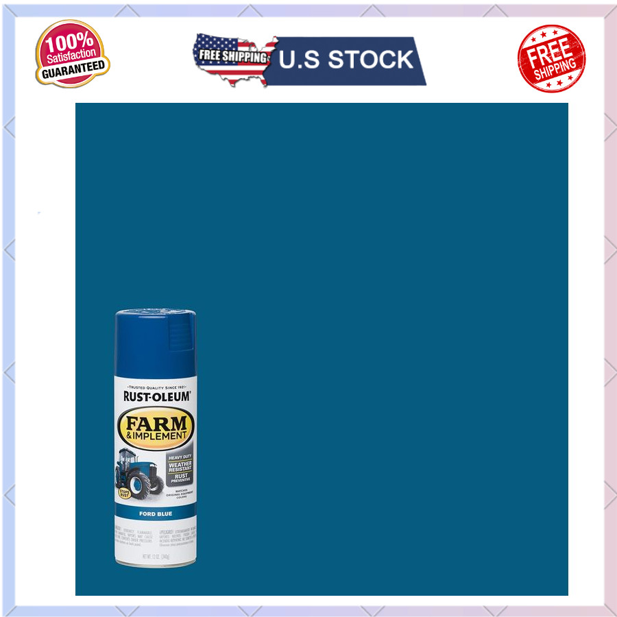 Rust-Oleum 280131-6PK Farm & Implement Spray Paint, 12 oz, Ford Blue, 6 Pack