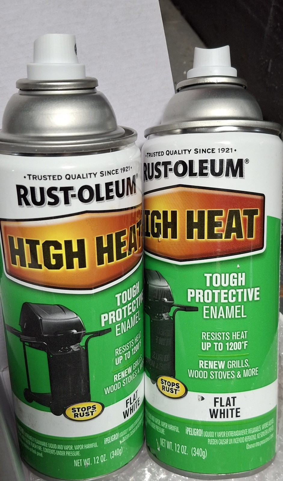 Rust-Oleum Specialty Flat White High Heat Spray Paint 12 Oz (New – No Cap)
