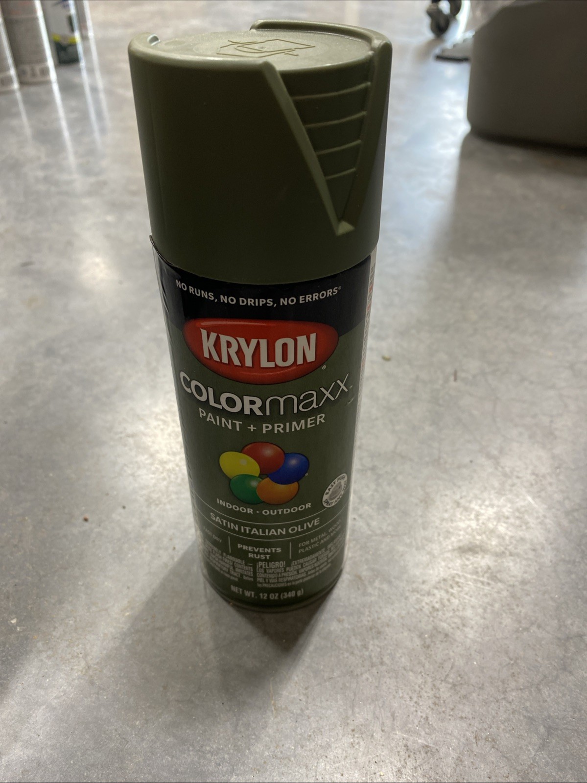 12 oz K0007 Italian Olive Paint & Primer Spray Paint, Satin