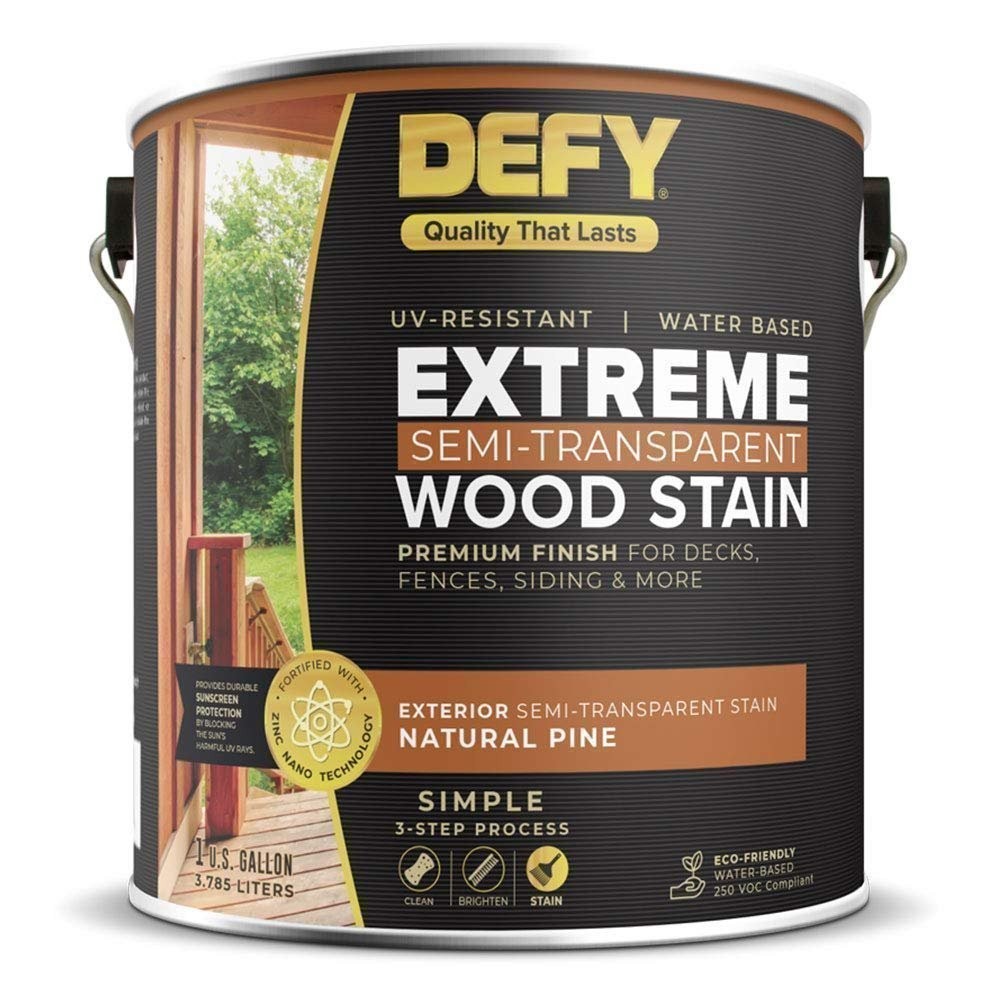 DEFY Extreme 1 Gallon Semi-Transparent Exterior Wood Stain, Driftwood Gray