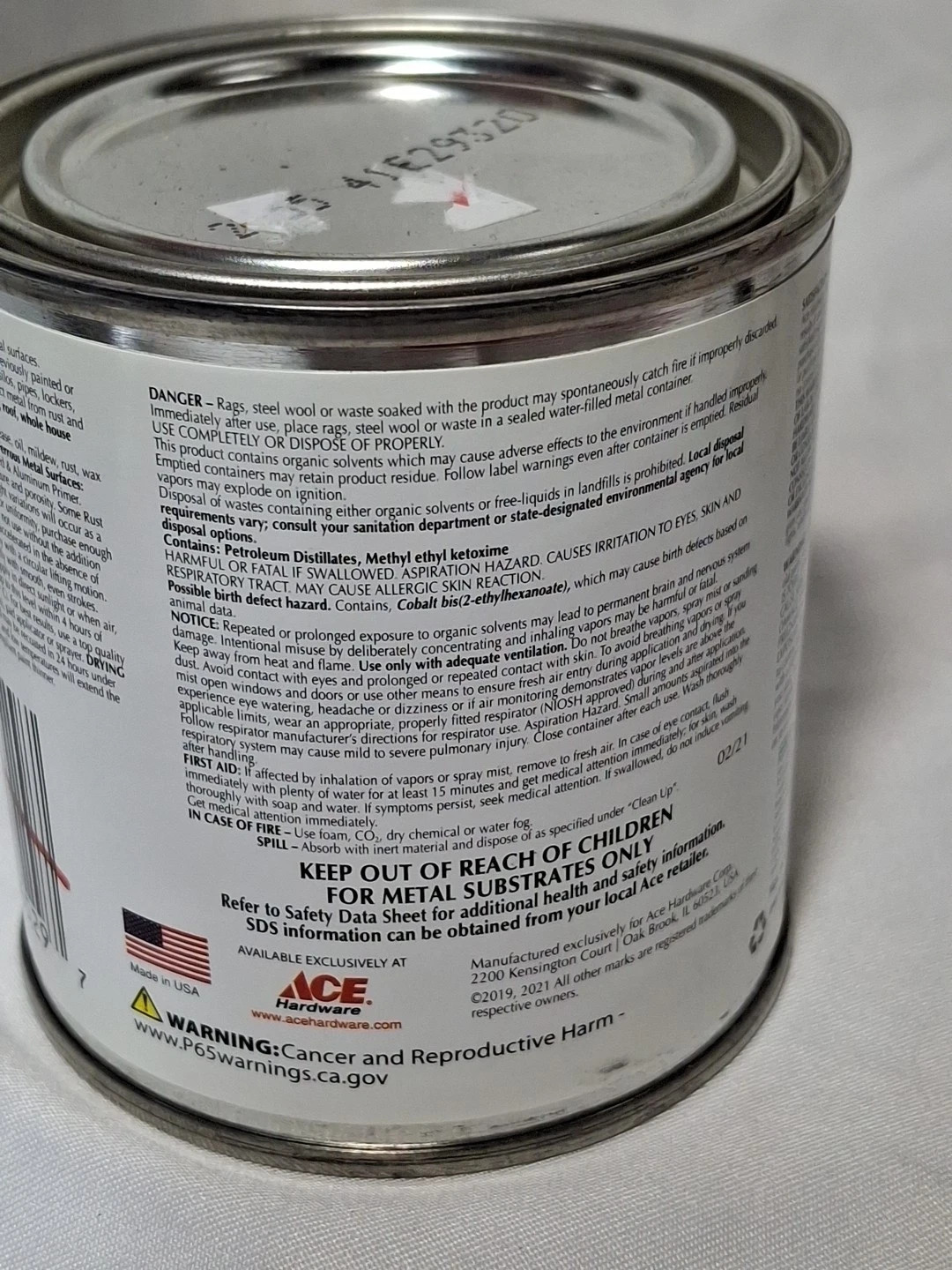 ACE RUST STOP Protective Enamel Paint Stops Rust, 8-Oz, Regal RED Oil-Based