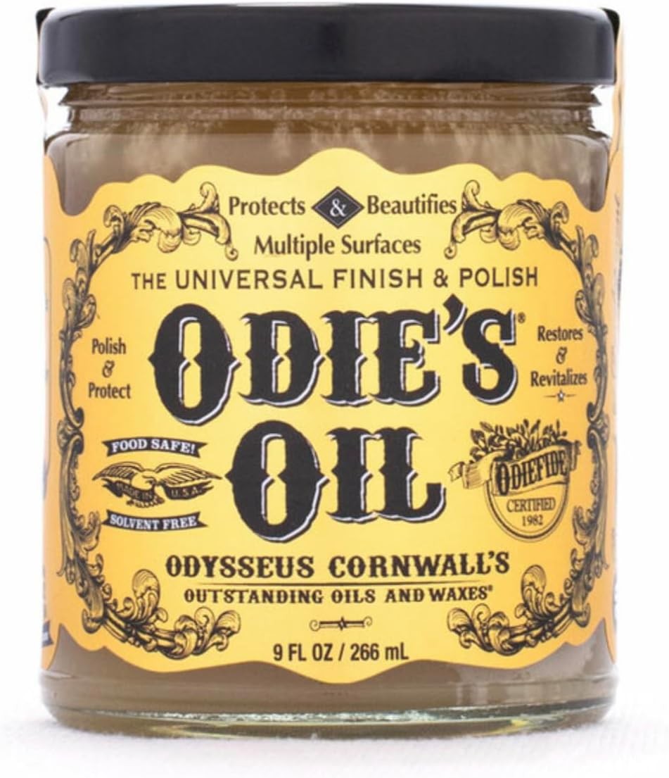 Odie’s Oil Universal Finish for Wood Leather Metal 9oz Jar