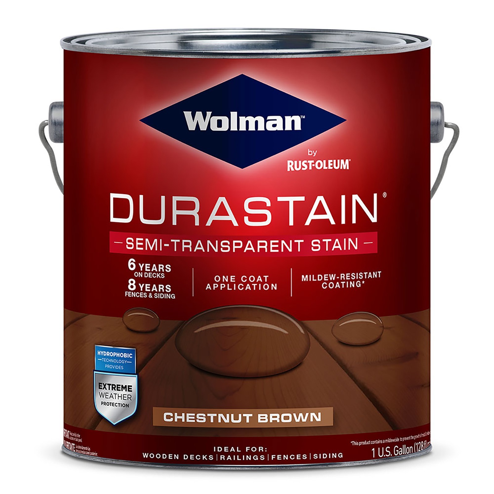Wolman 288081 Durastain One Coat Semi-Transparent Exterior Wood Stain Chestnut B