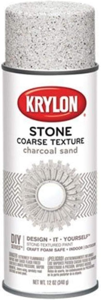 K18213 Coarse Stone Texture Finish Spray Paint, White Onyx, 12 Ounce