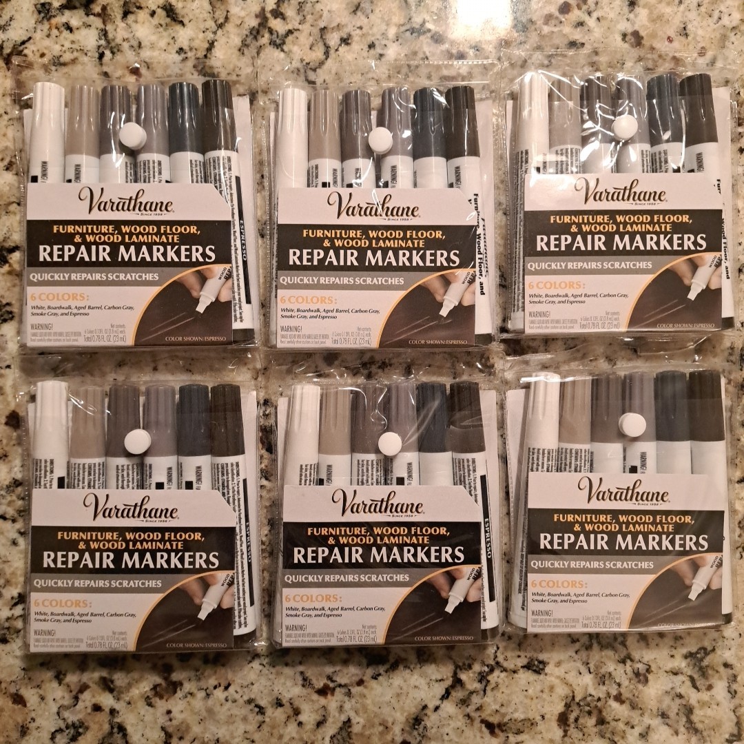 Qty of (6) Varathane 374189 Wood Stain Repair Marker Kit Pack of 6 Cool Tones