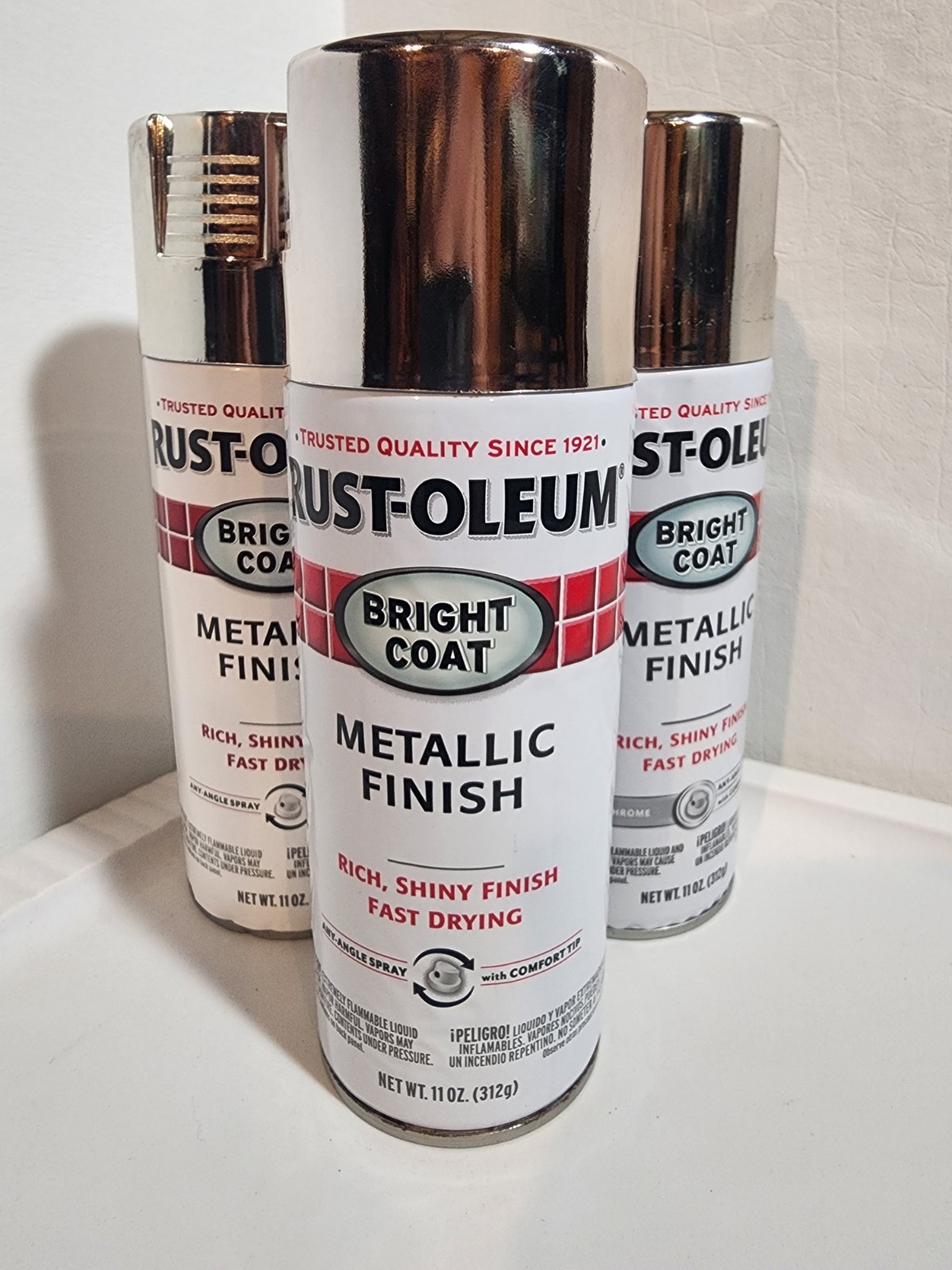 3 Pack of Stops Rust Bright Coat Metallic Spray Paint, 11 Ounce 7718830
