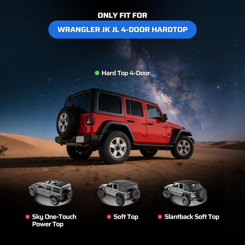 Lightweight Aluminum Roof Rack Wrangler JK JL 4-Door 2007-2025 Gear Storage New