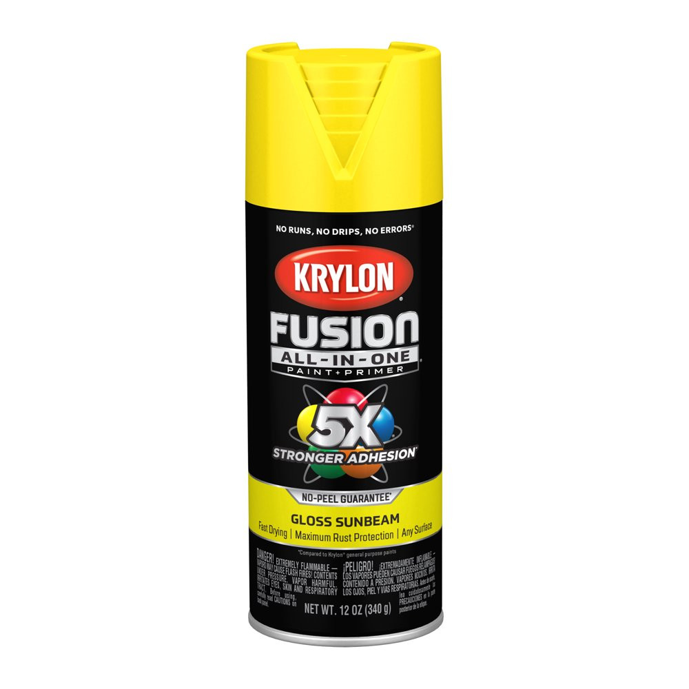 Rust Protection All Surfaces Gloss Sunbeam Yellow Spray Paint In/Outdoor 12 Oz