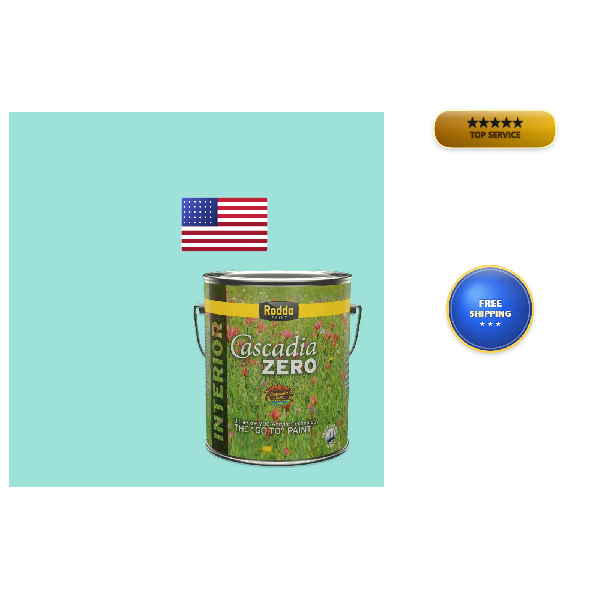 Rodda Paint Rodda Cascadia Zero Interior Flat In One 1-Gallon Island Breeze